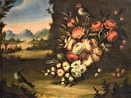 Natura Morta di Fiori con Paesaggio (2)